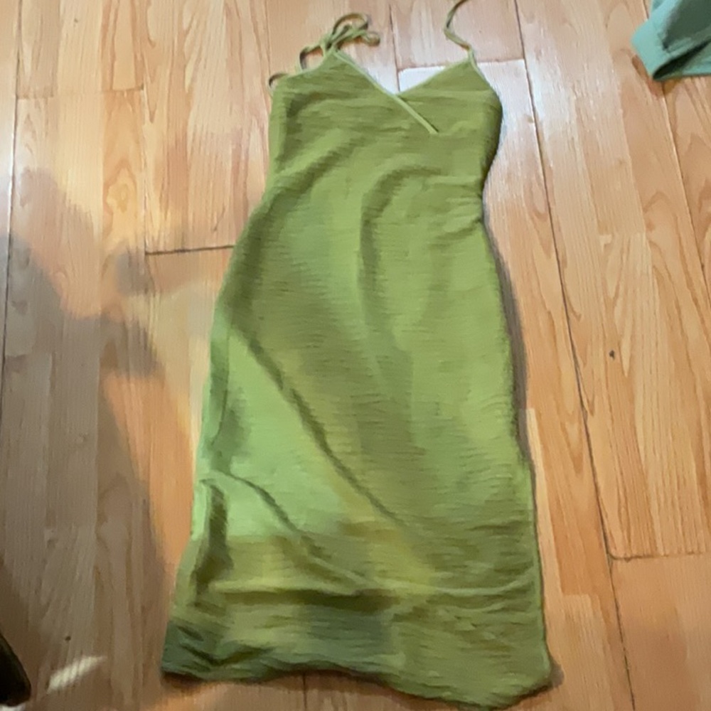 SHEIN Green Midi Slip Dress Spaghetti Strap Cocktail